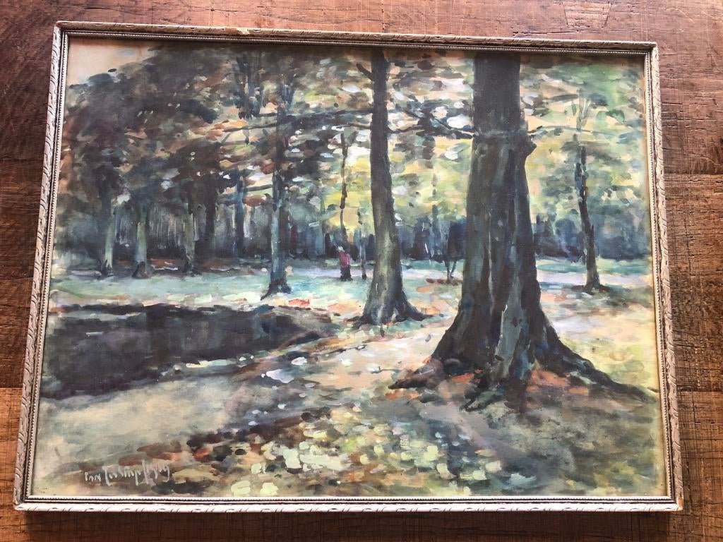 Oude aquarel, Antiek en Kunst, Kunst | Schilderijen | Klassiek, Ophalen of Verzenden
