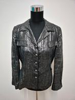 Jas69 - Zilvergrijs met zwart ML Collections jasje maat 40, Ophalen of Verzenden, Zo goed als nieuw, Maat 38/40 (M), Zwart