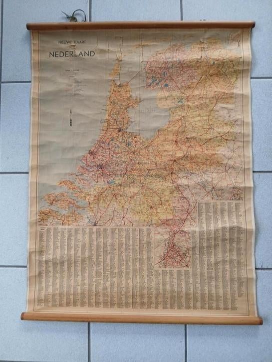 Oude landkaart van Nederland, Boeken, Atlassen en Landkaarten, Ophalen of Verzenden