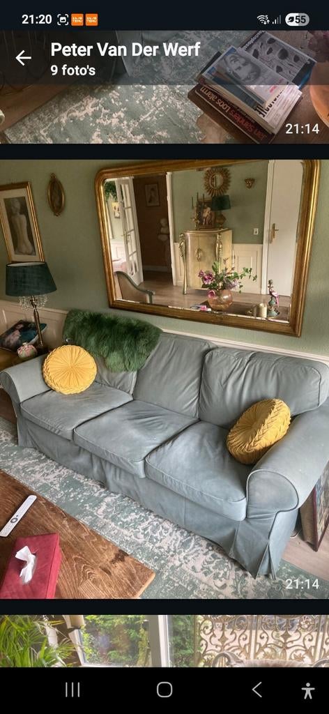 Fauteuil en 3-zits bankstel, Ophalen, Gebruikt, 75 tot 100 cm