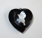 Kettinghanger zwarte obsidiaan gedecoreerd met parelmoer., Ophalen of Verzenden, Zo goed als nieuw, Zwart, Overige materialen