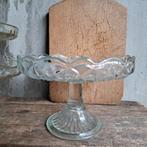 Oude glazen étagère taartschaal schaal op voet *Etage3*, ., Ophalen of Verzenden, Zo goed als nieuw, .