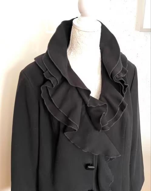 Joseph Ribkoff zwarte mantel/jas maat 46[dmv], Ophalen of Verzenden, Zo goed als nieuw, Maat 46/48 (XL) of groter, Zwart
