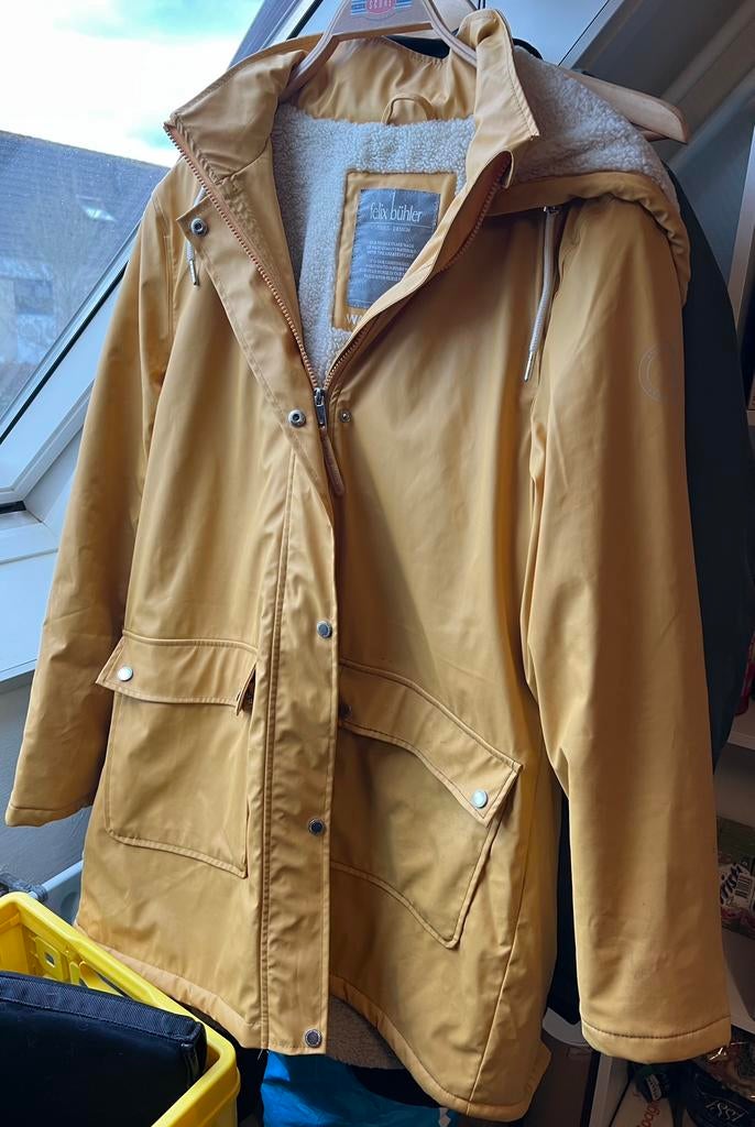 Felix Buhler Waterdicht Jas Mt L ( 44 ) Geel Mosterd Parka, Gebruikt, Dressuur, Ophalen of Verzenden, Dames