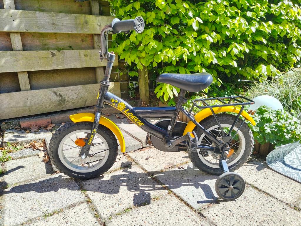 Loekie peuterfietsje met zijwieltjes, Ophalen, Terugtraprem, Zijwieltjes, Gebruikt