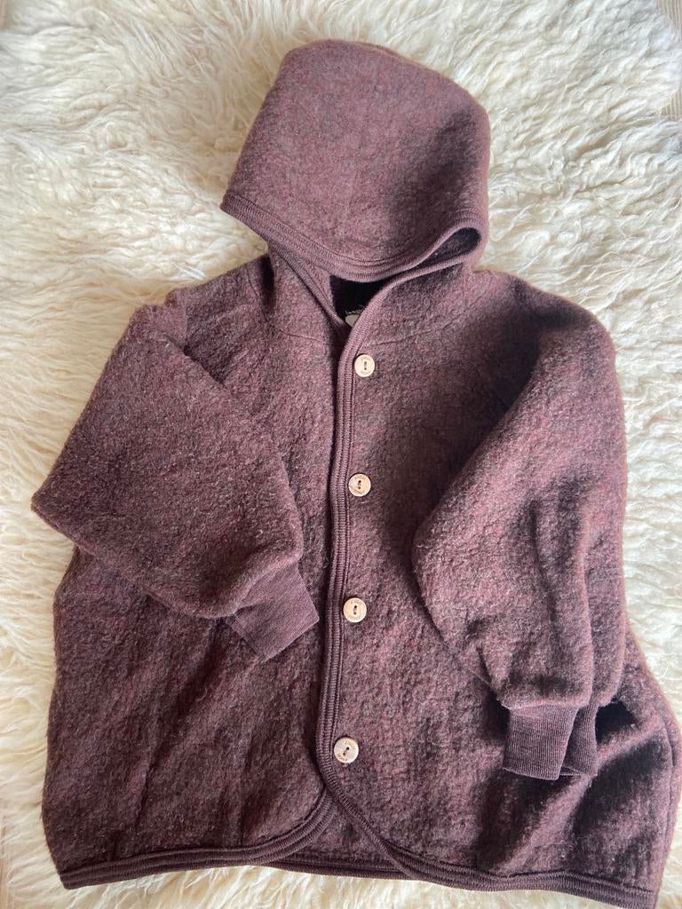 Engel Natur - wolfleece jasje kaneel maat 86/92 (valt ruim), Ophalen of Verzenden, Zo goed als nieuw, Jongen of Meisje, Jas