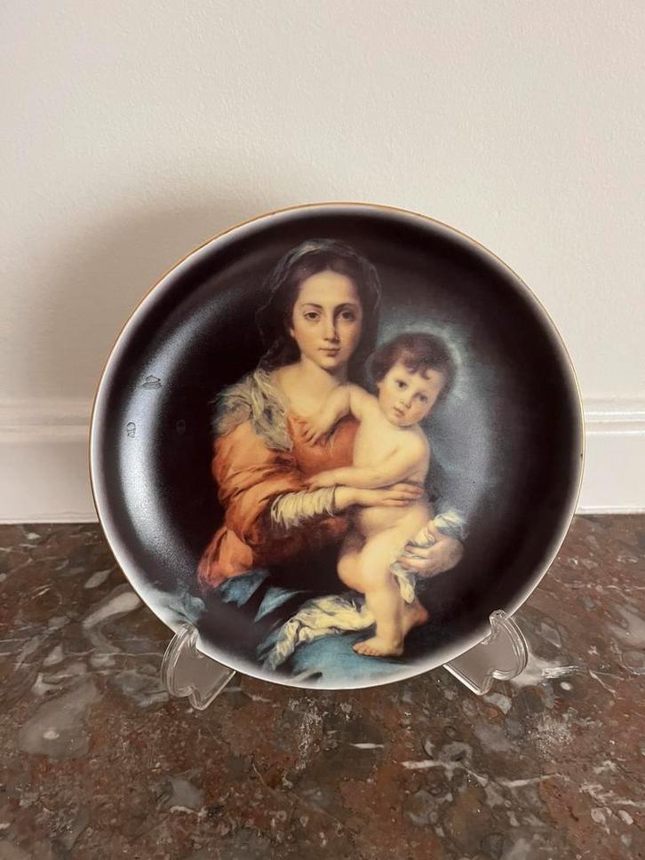 Klassiek Sierbord - Portret Moeder en Kind - Vintage, Antiek en Kunst, Antiek | Wandborden en Tegels, Ophalen of Verzenden