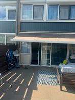 Zonnescherm - Knikarmscherm - Bruin, Tuin en Terras, Zonneschermen, Gebruikt, 450 cm of meer, Elektrisch, Ophalen of Verzenden