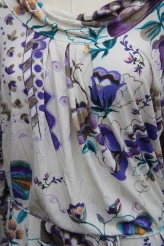 Jurk creme/ paars Chacok mt 2 (L)  Vaste prijs AANBIEDING, Verzenden, Paars, Maat 42/44 (L), Zo goed als nieuw