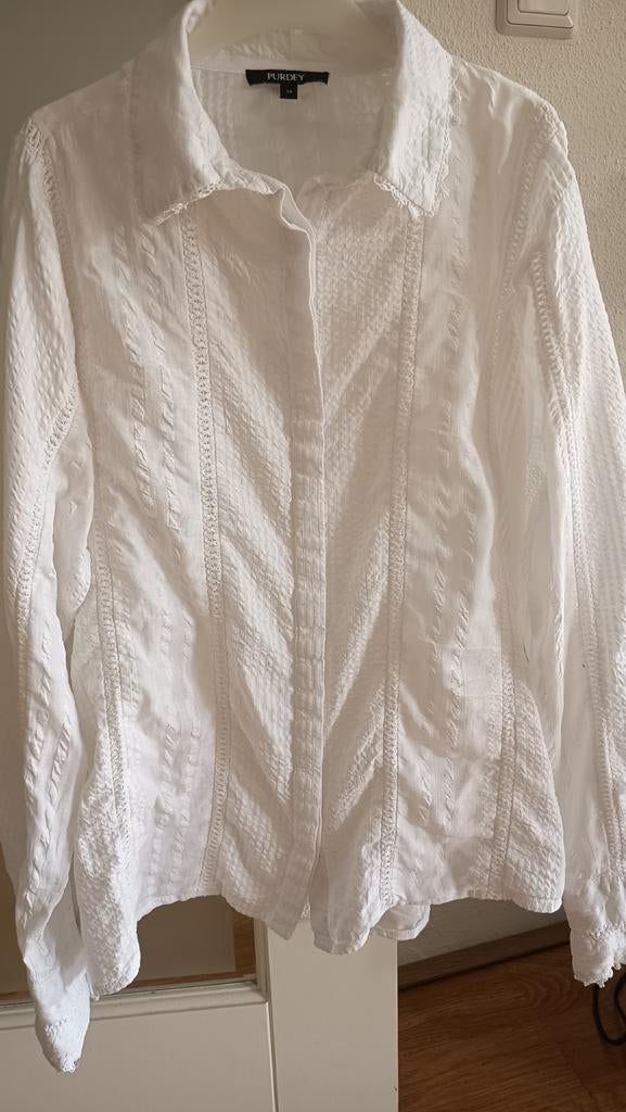 witte blouse Purdey, Wit, Ophalen of Verzenden, Zo goed als nieuw, Purdey