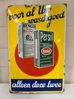 Persil henko NL emaille bord (37 op 57), Ophalen of Verzenden, Zo goed als nieuw, Reclamebord