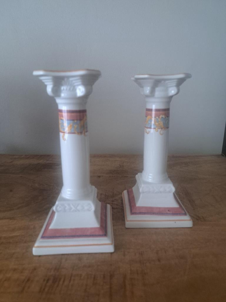 Villeroy en boch kandelaars 2x, Antiek en Kunst, Ophalen of Verzenden, Keramiek of Aardewerk
