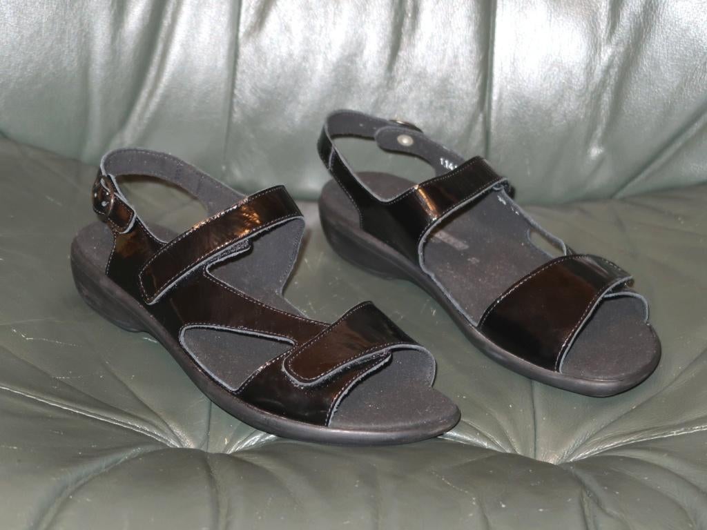 LadySko verstelbare Comfort sandalen, leer, Bio-fit, maat 39, LadySko, Verzenden, Zwart, Sandalen of Muiltjes