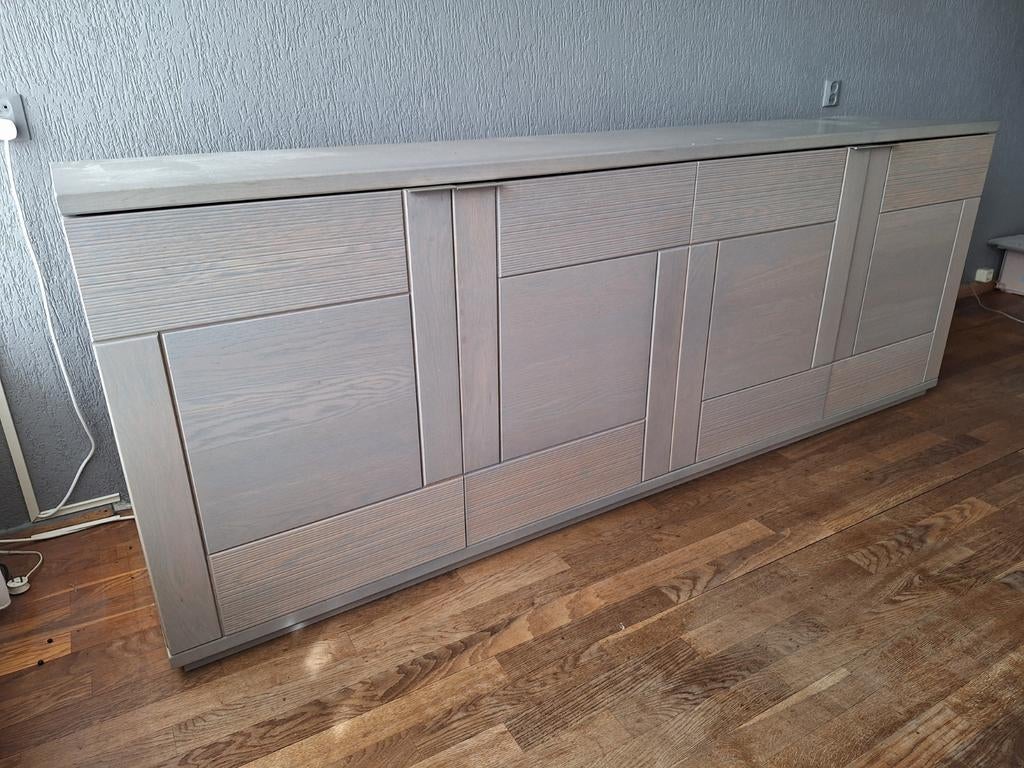 Mooi dressoir vergrijsd eiken, Ophalen, 25 tot 50 cm, 200 cm of meer