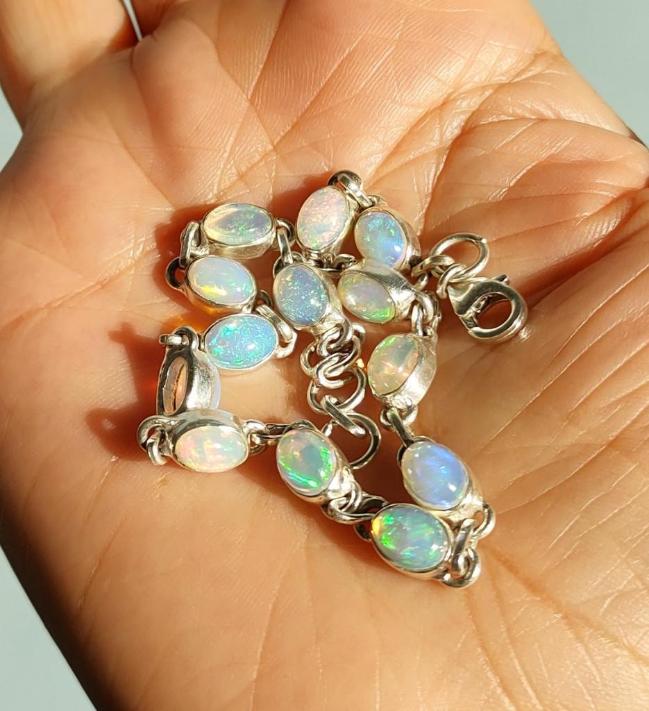 925 zilveren armband met natuurlijke Ethiopische Opaal steen, O.T., Nieuw, Ophalen of Verzenden, Orientaltemptation@hotmail.com