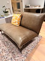 Jess Earl 2-zitsbank met pouf - Leer, Huis en Inrichting, Ophalen, Gebruikt, 150 tot 200 cm, Tweepersoons