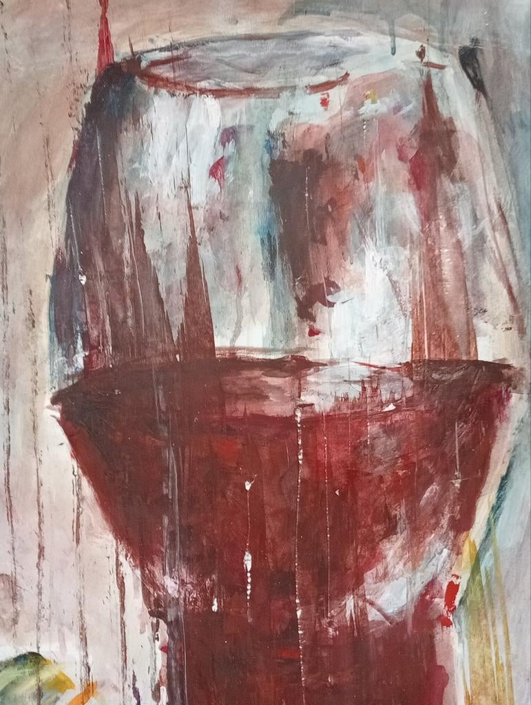 Stilleven met glas 20e eeuw, Ophalen of Verzenden