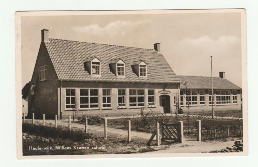Haulerwijk - Willem Kroeze School, Verzenden, 1940 tot 1960, Gelopen, Friesland