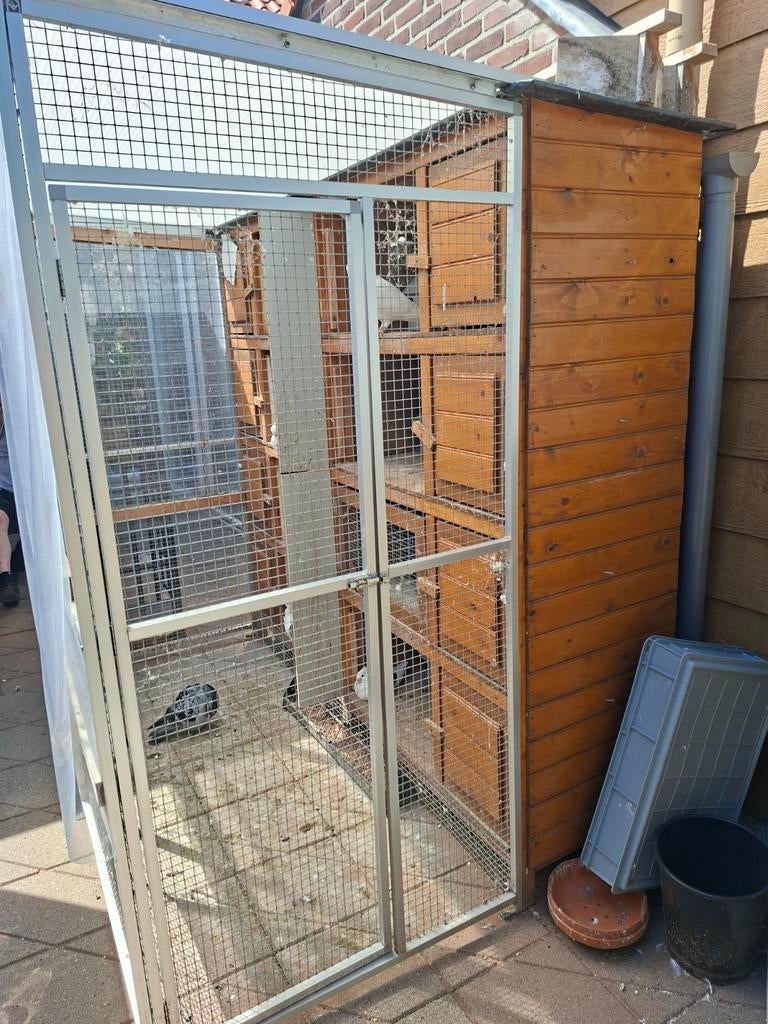Te koop ren met dak, Dieren en Toebehoren, Vogels | Hokken en Kooien, Ophalen of Verzenden, Aluminium, Volière