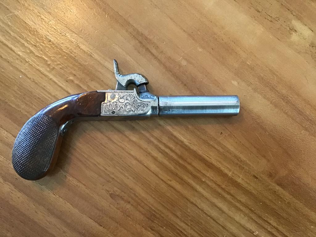 Vernikkeld antiek  reis pistool, Ophalen of Verzenden