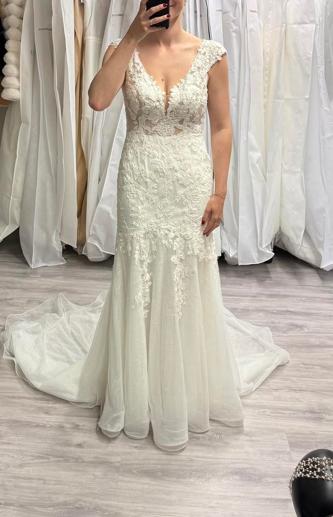 Trouwjurk / wedding dress size 38, Ophalen of Verzenden, Zo goed als nieuw, Wit, Trouwjurk