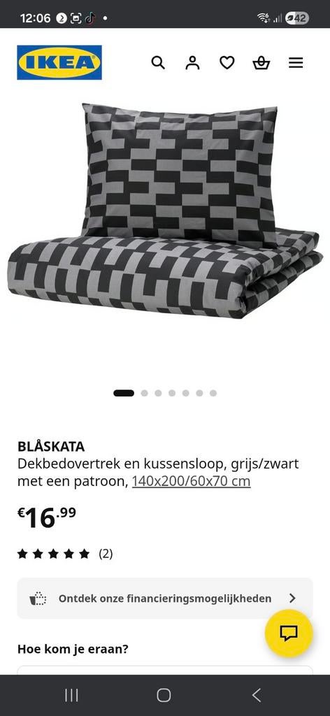 Nieuw IKEA BLÅSKATA Twee dekbedovertrek 140x200, Ophalen, Nieuw, Eenpersoons, Dekbedovertrek