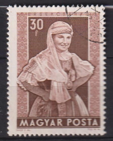 Hongarije 1953 Klederdracht, Postzegels en Munten, Postzegels | Thematische zegels, Verzenden, Gestempeld, Overige thema's