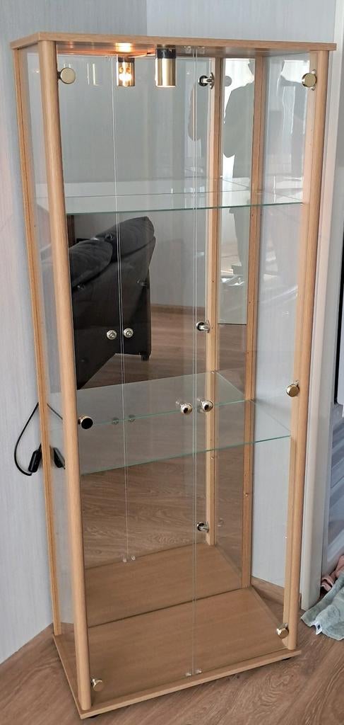 Vitrinekast met verlichting, Ophalen, Met plank(en), 50 tot 100 cm, Zo goed als nieuw