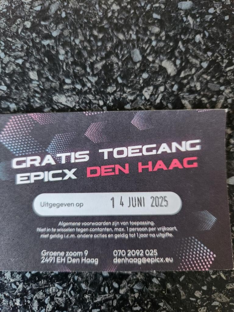 Ticket epicx Den Haag, Eén persoon