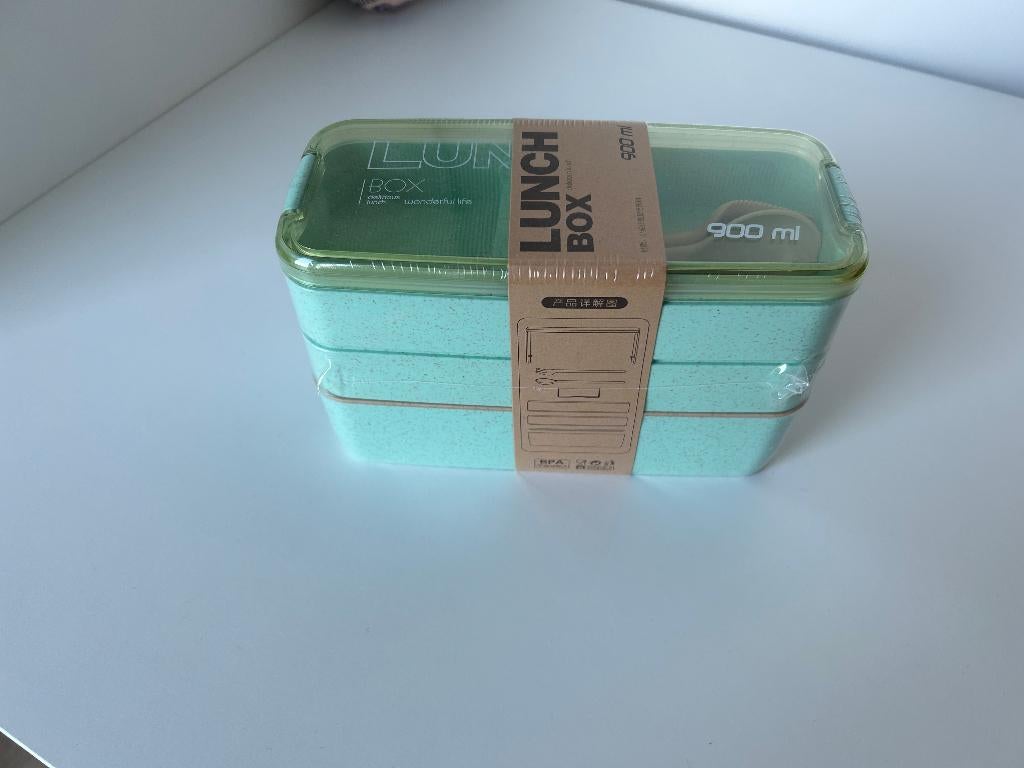 lunch box delicious lunch wonderful life 900ml, Ophalen, Nieuw, Groen, Overige typen