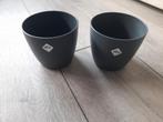 2 nieuwe antracietgrijze Elho plantenpotjes, Kunststof, Rond, Nieuw, Ophalen of Verzenden