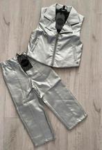 Quapi zilver PU-leer metalic kledingset broek en gillet 98, Ophalen of Verzenden, Nieuw, Meisje, Setje
