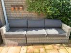 Loungebank Intratuin wicker grijs/ wit 246x83x65 cm, Zo goed als nieuw, Wicker, Bank, Ophalen