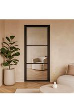 Nieuwe Houten staal look deur zwart, Doe-het-zelf en Verbouw, Ophalen, 80 tot 100 cm, Binnendeur, Nieuw