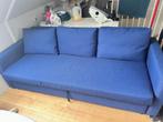 Ikea Friheten blauwe slaapbank met opbergruimte, Huis en Inrichting, Ophalen, Gebruikt, Blauw, Tweepersoons