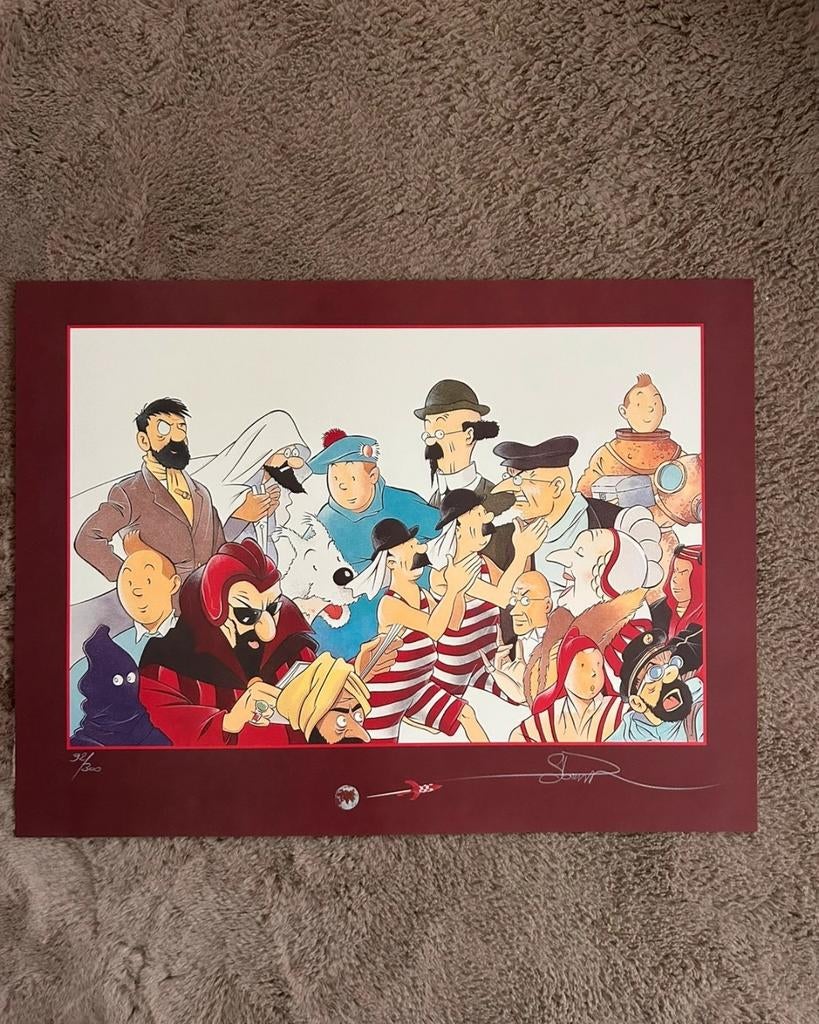 Kuifje Tintin - Pascal Somon - Hommage aan Hergé - Zeefdruk, Verzenden