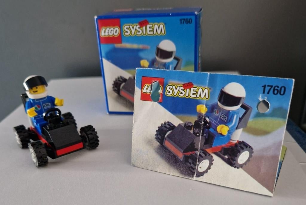 Lego 1760 Go-cart met doos 1995, Compleet, Gebruikt, Lego, Ophalen of Verzenden