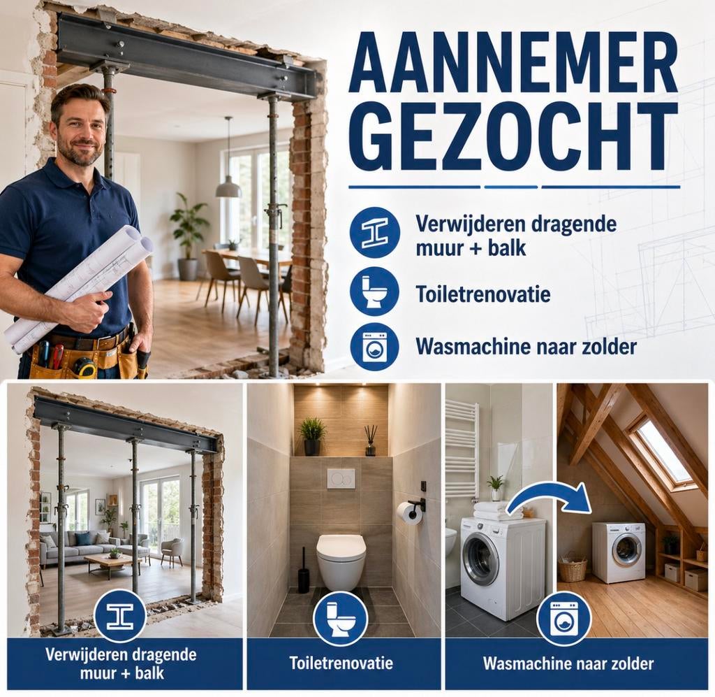 Aannemer voor verbouwing/renovatie vanaf half juni, Diensten en Vakmensen