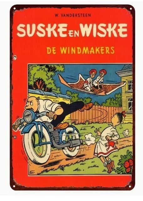 Metalen wandbord met Suske en Wiske (02), Verzenden, Suske en Wiske, Nieuw, Plaatje, Poster of Sticker