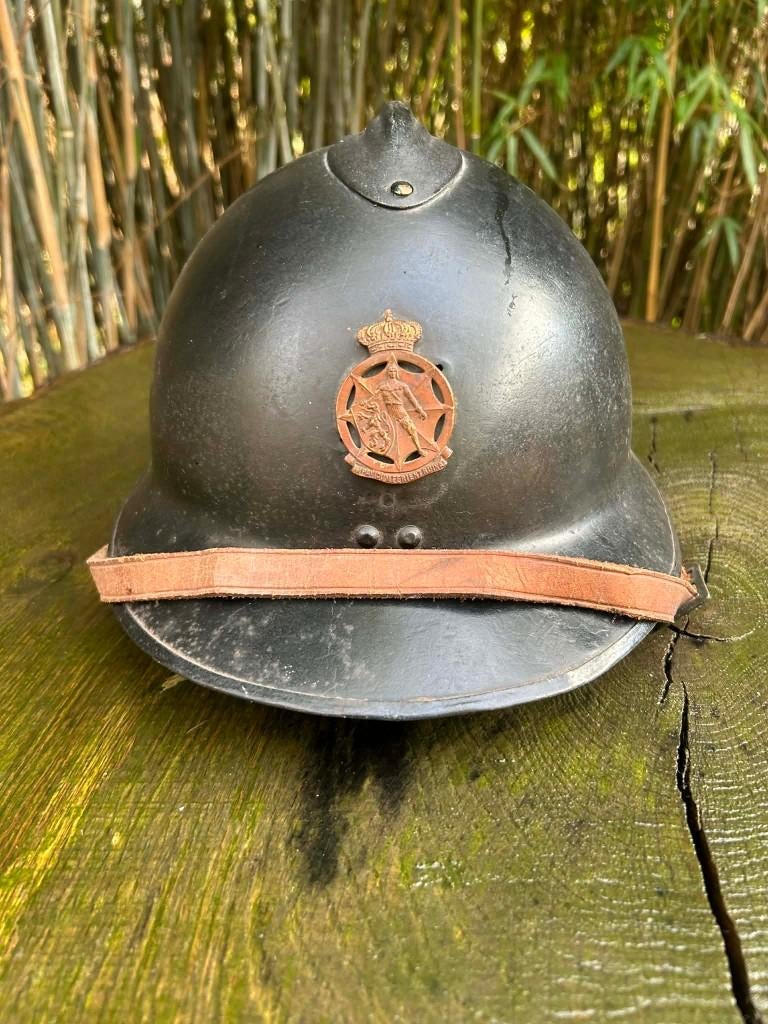 Belgische DP helm WOII, Ophalen of Verzenden, Overige gebieden, Helm of Baret