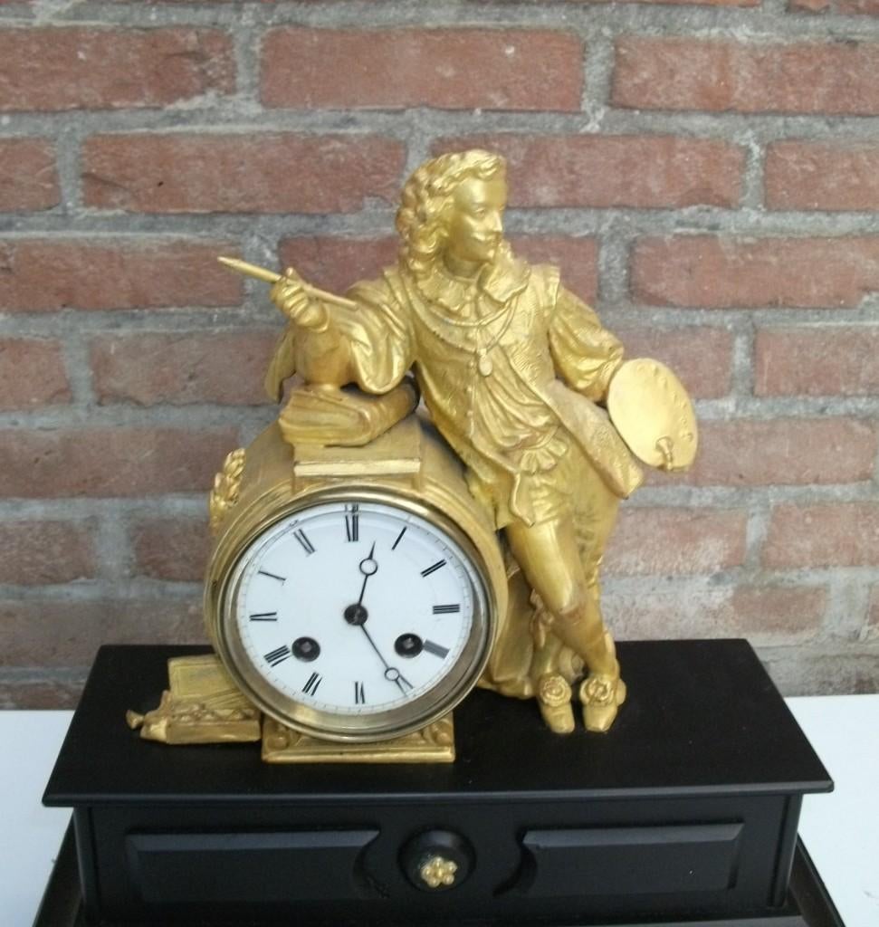 Antieke Pendule ( zwartmarmer ) 175 jaar oud, Ophalen