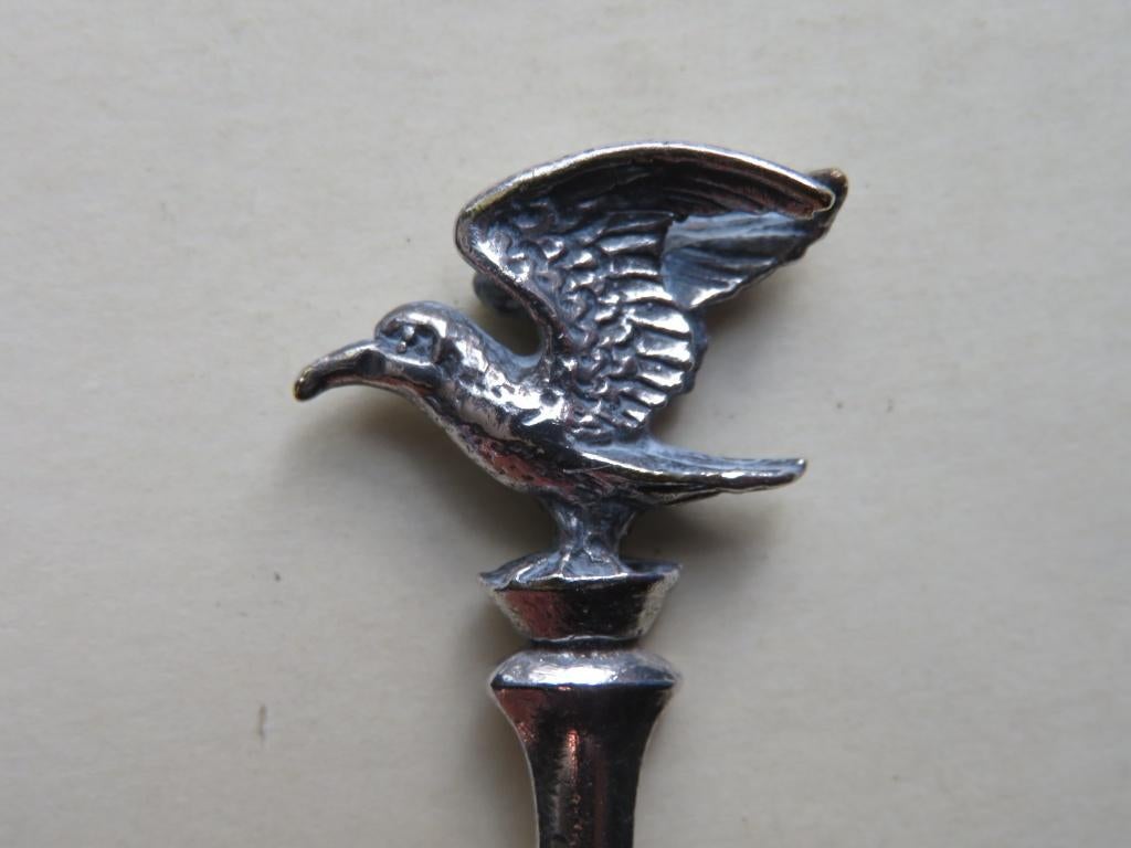 Verzilverd Keltum lepeltje Meeuw / Zeemeeuw / Vogel 3D, Verzenden