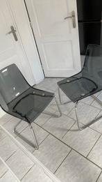 2x TOBIAS Ikea eetkamerstoel licht grijs, Huis en Inrichting, Grijs, Twee, Kunststof, Gebruikt