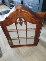 Notenhouten hangvitrinekast, Huis en Inrichting, Kasten | Vitrinekasten, Ophalen, Klassiek, 50 tot 100 cm, Minder dan 100 cm