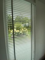 Houten jaloezie jaloezieën 3 stuks wit met grijze band, 200 cm of meer, Wit, Houren jaloezie wit met band, Zo goed als nieuw
