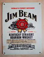 Vintage Jim Beam Reclamebord Emaille 15x20cm, Verzamelen, Ophalen of Verzenden, Gebruikt, Reclamebord