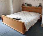 Tweepersoonsbed - jaren 80 - incl 2 Auping spiraalbodems, Huis en Inrichting, Ophalen, Gebruikt, Beige, Jaren 80
