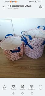 8 manden, Huis en Inrichting, Woonaccessoires | Schalen en Manden, Ophalen, Zo goed als nieuw, Rond, Riet