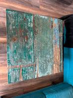 Verweerde salontafel blauw / groen, Huis en Inrichting, Tafels | Salontafels, Ophalen, 50 tot 100 cm, Vierkant, Zo goed als nieuw