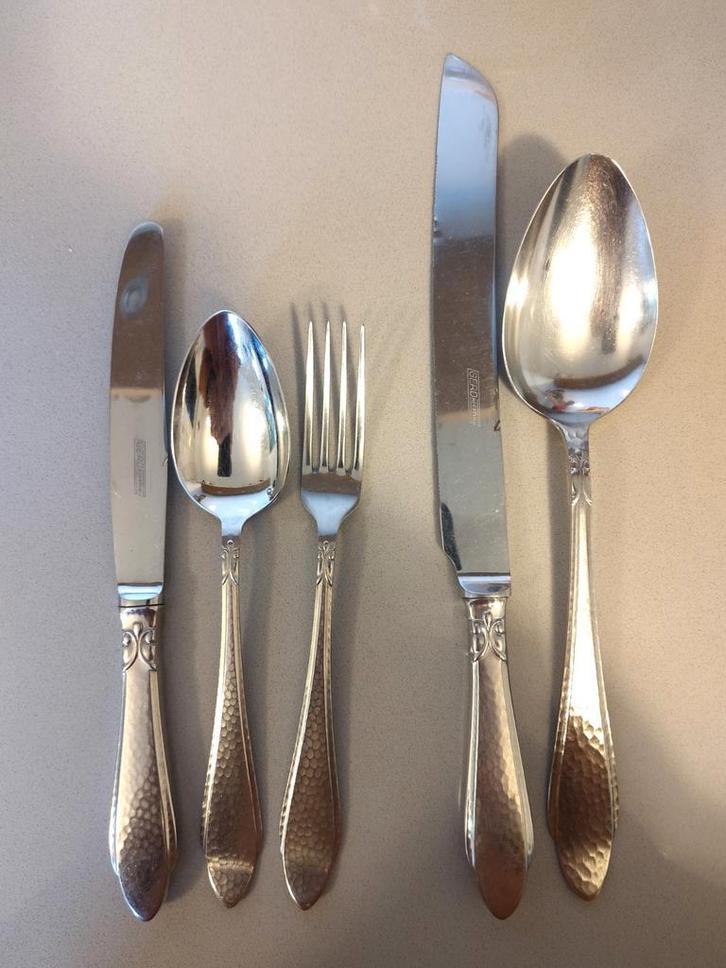 Gero Zilmeta model 755 gehamerd bestekdelen, Antiek en Kunst, Antiek | Bestek, Ophalen of Verzenden